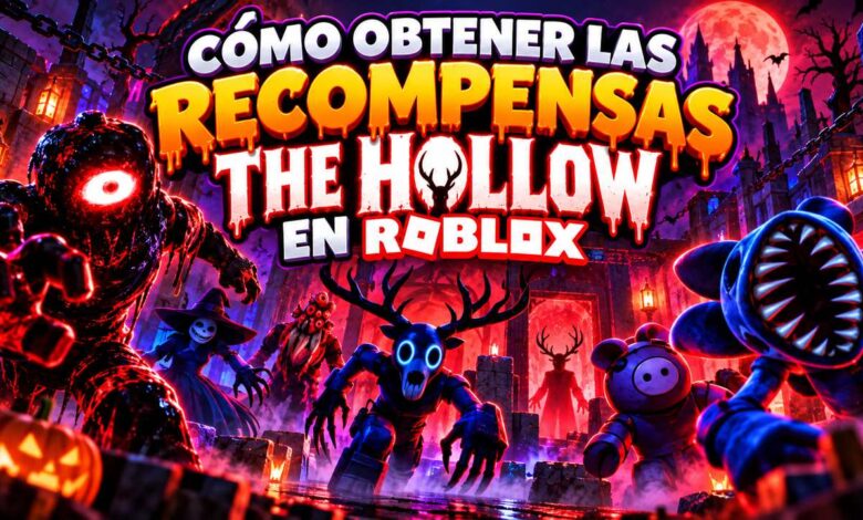 Portada ilustrativa de The Hollow con monstruos en un laberinto de Halloween y el título sobre sus recompensas